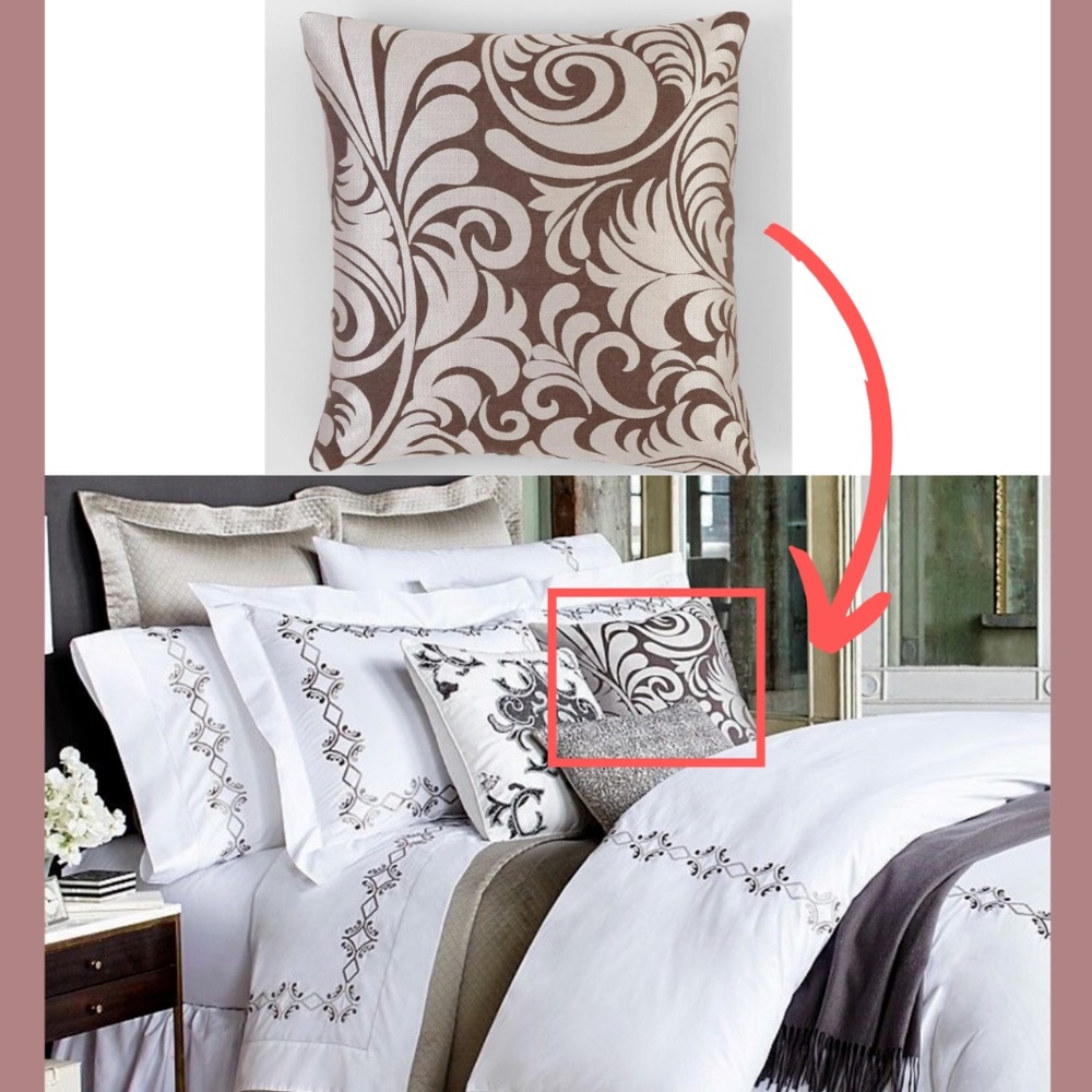 NEW $250‎ SFERRA Carello [ 19" Decorative Pillow ] For Argento Collection